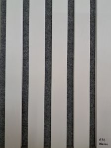 Dekorační akustický panel Kospan Noble Bianco + šedý filc