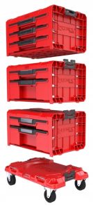 Sestava boxů Qbrick System PRO RED Drawer Workshop set 3