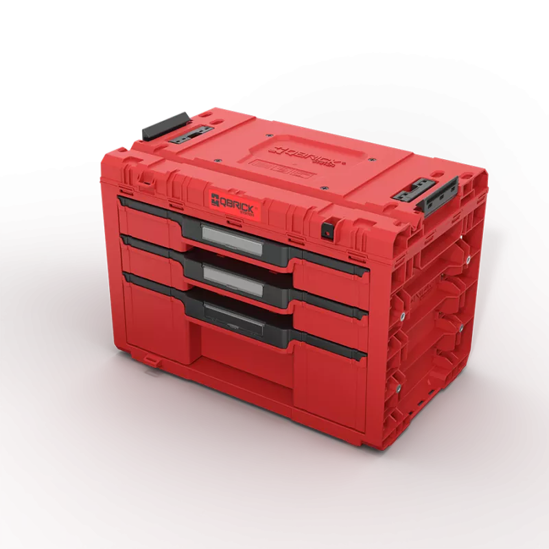 Skříňka Qbrick System PRIME Drawer 3 Toolbox Basic RED Ultra HD
