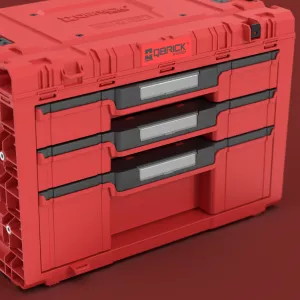 Skříňka Qbrick System PRIME Drawer 3 Toolbox Basic RED Ultra HD