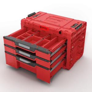 Skříňka Qbrick System PRIME Drawer 3 Toolbox Basic RED Ultra HD