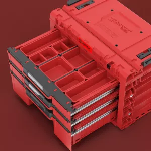 Skříňka Qbrick System PRIME Drawer 3 Toolbox Basic RED Ultra HD