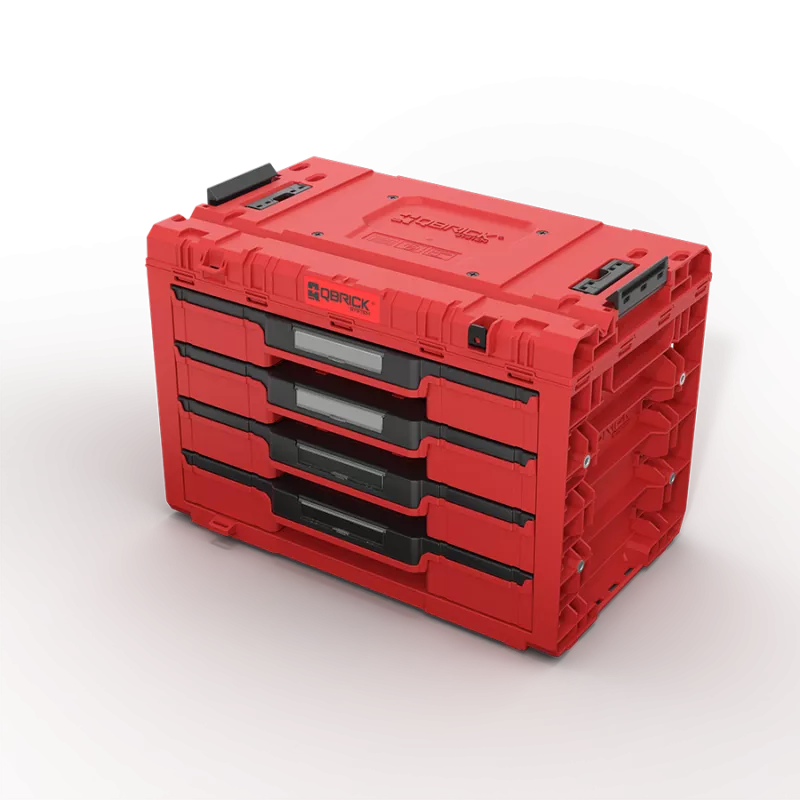 Skříňka Qbrick System PRIME Drawer 4 Toolbox Basic RED Ultra HD