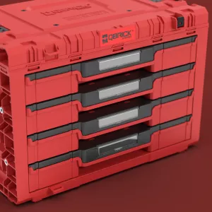 Skříňka Qbrick System PRIME Drawer 4 Toolbox Basic RED Ultra HD