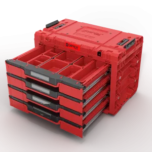 Skříňka Qbrick System PRIME Drawer 4 Toolbox Basic RED Ultra HD