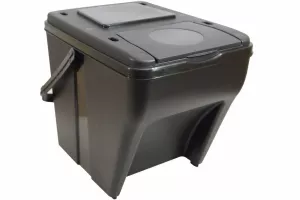 Stohovatelné nádoby ECOSORTER na tříděný odpad - sestava 3 x 25l, antracit Stohovatelné nádoby ECOSORTER na tříděný odpad - sestava 3 x 25l, antracit