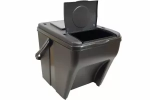 Stohovatelné nádoby ECOSORTER na tříděný odpad - sestava 3 x 25l, antracit Stohovatelné nádoby ECOSORTER na tříděný odpad - sestava 3 x 25l, antracit